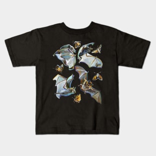 Psychedelic Flying Bats and Moths Kids T-Shirt